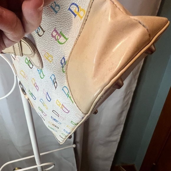 Dooney & Bourke Cream Shoulder Bag with Leather Trim - Picture 12 of 16